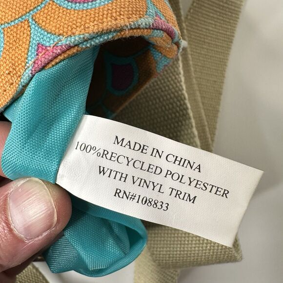 Lily Bloom Crossbody Purse Shoulder Bag 2 Tone Floral Leather Accent Flap Pocket - Picture 8 of 16